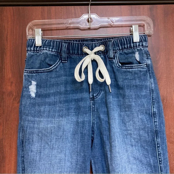 AERIE American Eagle Easy Denim Drawstring Elastic Waist Pull On Jeans XS - Picture 4 of 8